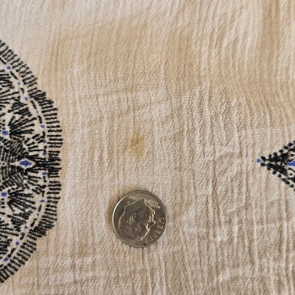 Free People Tree Swing Tunic Beige Oversized Printed Gauzy Boho Women Small - Picture 12 of 12